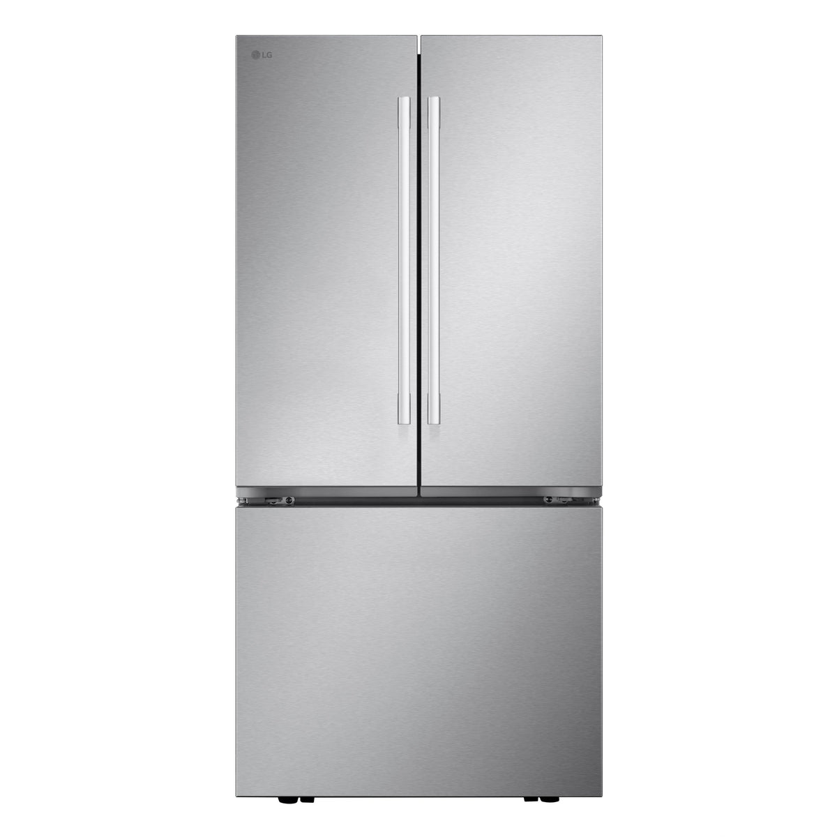 LG - 33-in Wide Standard-Depth MAX 25.1 Cu. Ft. French Door Smart Refrigerator with Glide N' Serve Drawer - Stainless Steel