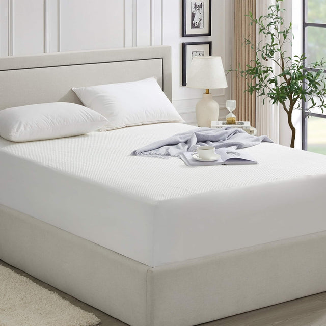 Front. Dan River - Dan River Ice Cooling Waterproof Mattress Protector – Tencel Blend, Deep Pocket with Corner Elastic - Standard.