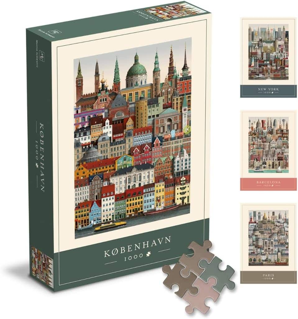 Martin Schwartz - 1000 Piece Jigsaw Puzzle for Adults – Cityscape Illustration of Copenhagen
