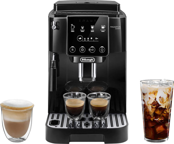 De'Longhi - Magnifica Start Automatic Coffee & Espresso Machine with Milk Frother for Hot & Iced Lattes, Coffee, & More ECAM22022B - Black
