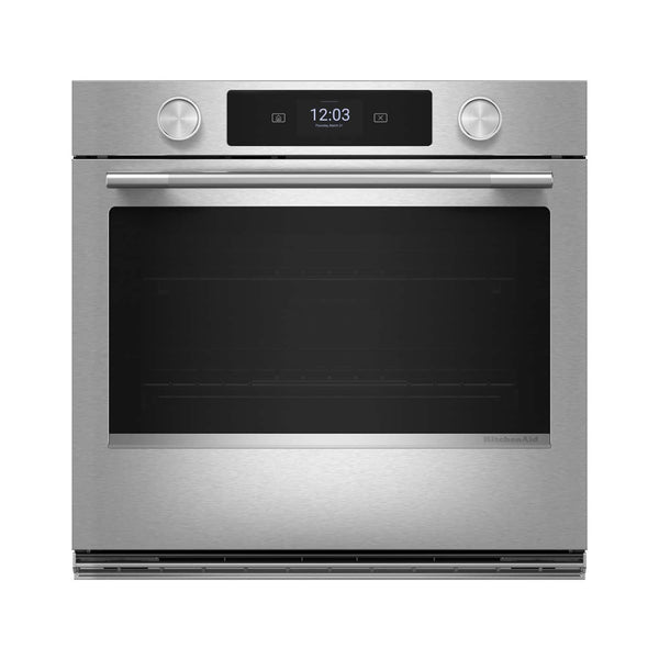 KitchenAid - 27 inch Smart Built-In Electric Single Wall Oven with Assisted Cooking Modes - Stainless Steel