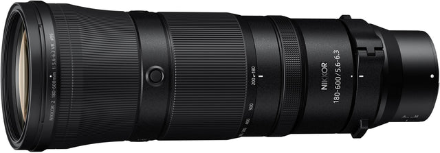 Front. Nikon - NIKKOR Z 180-600mm f/5.6-6.3 VR Telephoto Zoom Lens for  Z Mount Cameras - Black.