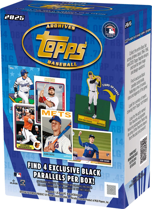 **2025 Archives Topps Baseball**

- **Exclusive Trading Card**
- **4558G**
- **701 HR**
- **MB STARS**
- **RBI Set**
- **114 the entire Set**
- **886, .701 Collect classic**
- **564 SLG HR**
- **Time designs**
- **70 230105**
- **Tooos mage BASEBALL**
- **2005 for**
- **Tare TEPRS**
- **OBP .45**
- **and look variations**
- **E and design LG**
- **701 HR black**
- **CREWS BP .45**
- **PLAYERS PURCHASE NECESSARY VISIT TOPPS.COM/ CARDS SHOWN MAY NOT NECESSARILY BE THE ONES INSIDE.**

**Find 4 Exclusive Parall
