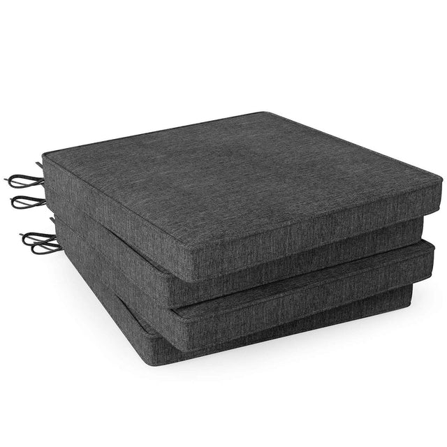 Front. Costway - Costway Outdoor Chair Cushion Set of 4 Waterproof Fade-Resistant Olefin Seat Cushions - Gray.