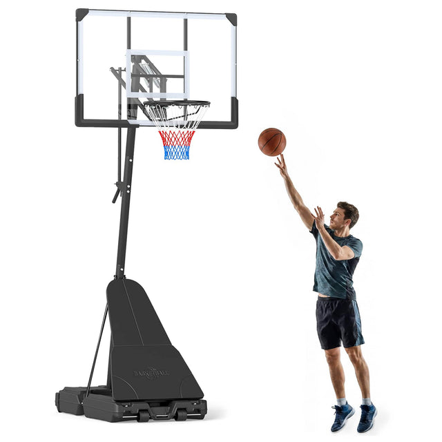 Front. GOPLUS - Goplus Portable Outdoor Basketball Hoop with 44 Inch Shatterproof Backboard for Adults - Black.