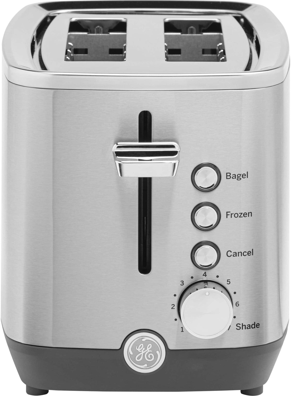 GE - 2-Slice Toaster with 7 Shade Settings and Extra Wide Slots - Stainless Steel
