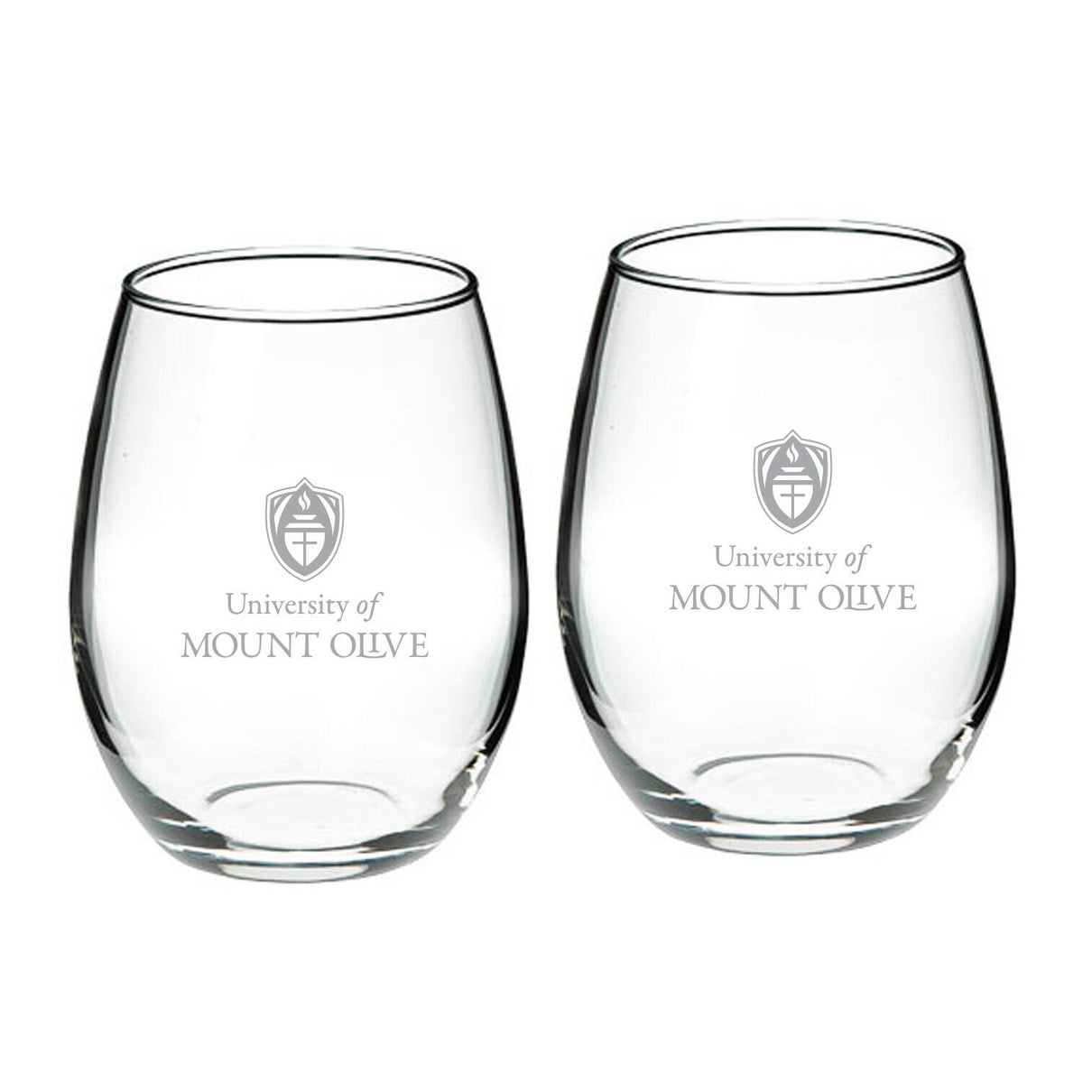 Jardine - Mount Olive Trojans 21oz. Two-Piece Stemless Wine Glass Set - Multicolor