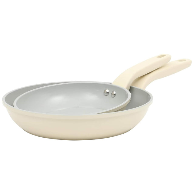 Front. Gibson - Gibson Home Barnsdall 2 Piece 8 Inch and 10 Inch Nonstick Aluminum Frying Pan Set in Linen - Linen.