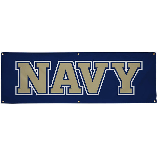 Front. Victory Corps - Navy Midshipmen 2' x 6' Wordmark Vinyl Banner - Navy.