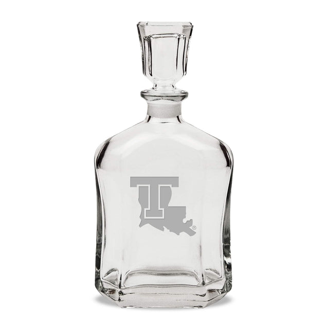 Front. Jardine - Louisiana Tech Bulldogs 23.75oz. Crystal Whisky Decanter - Multicolor.