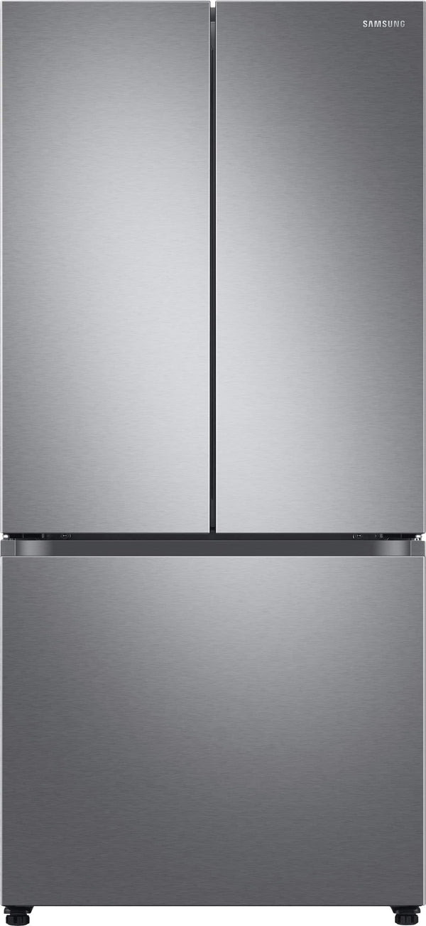 Samsung - 33 in. Wide 25 cu. ft. 3-Door French Door Smart Refrigerator with Beverage Center - Stainless Steel
