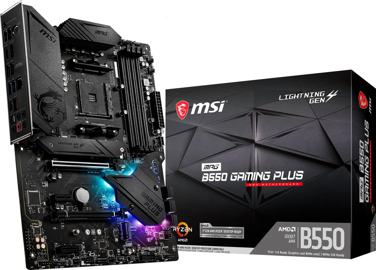 MSI - B550 GAMING PLUS (Socket AM4) AMD B550 ATX DDR4 Motherboard - Black