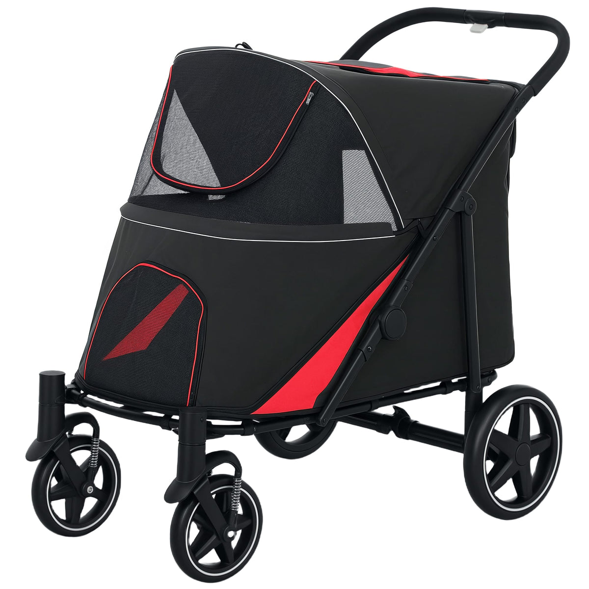 Pawhut - Foldable Dog Stroller for M, L Dogs