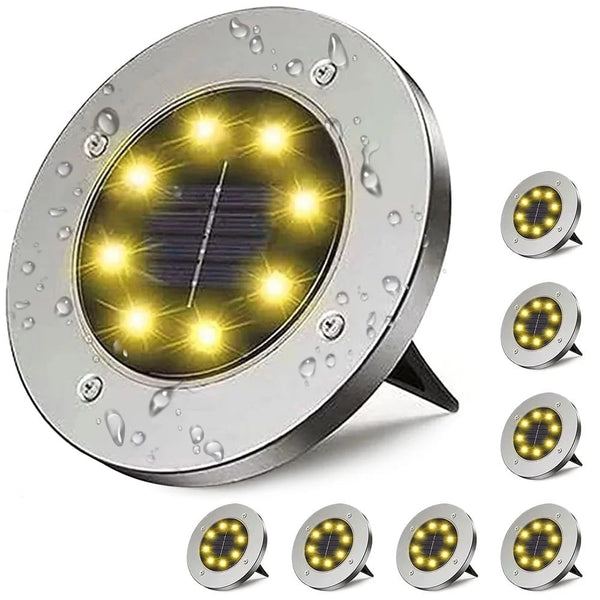 COWIN - Solar Ground Lights 8 Pack Solar Garden Lights Outdoor Landscape Lights for Pathway Yard Lawn