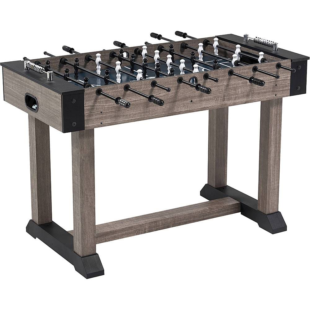 Hall of Games - 48” Charleston Foosball Gaming Table Standard Size, Durable and Stylish with Tabletop Sports Soccer Balls, Family Game - Brown