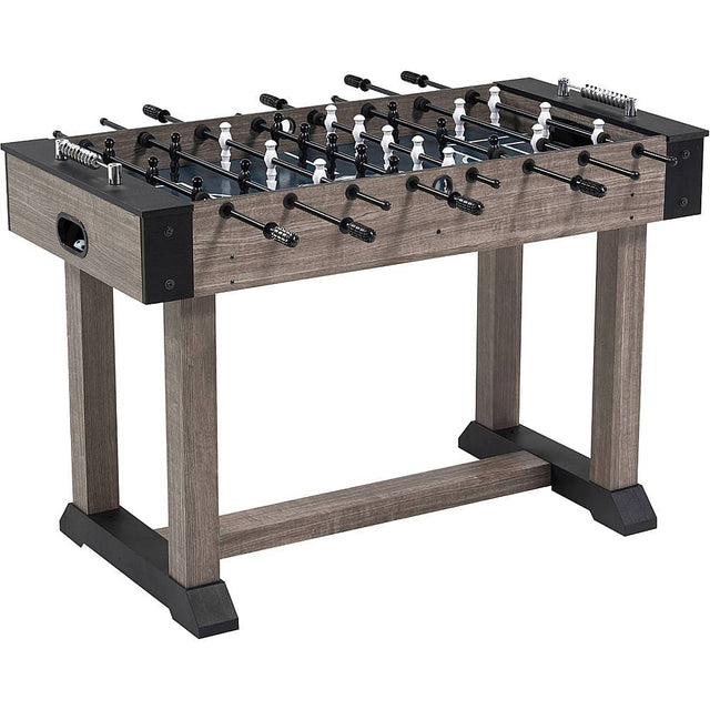 Angle. Hall of Games - 48” Charleston Foosball Gaming Table Standard Size, Durable and Stylish with Tabletop Sports Soccer Balls, Family Game - Brown.