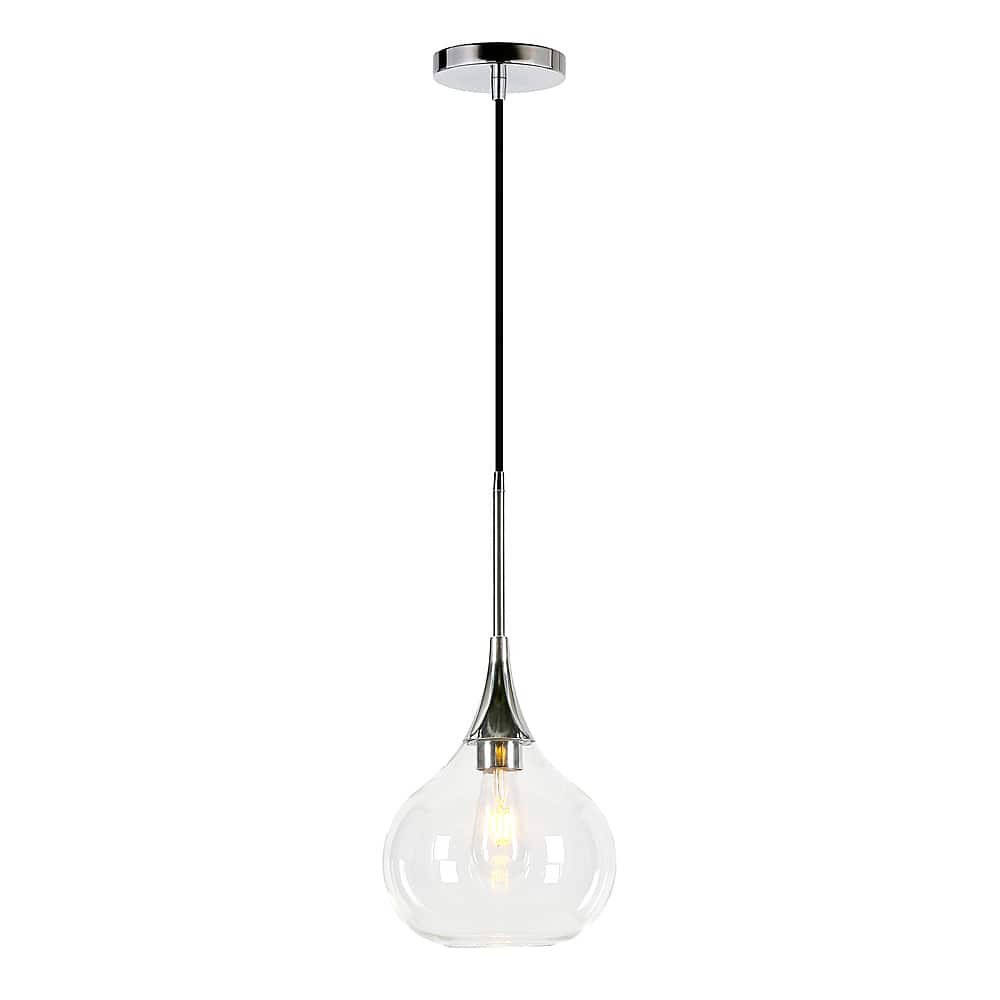 Hudson&Canal - Ida Clear Glass Pendant - Polished Nickel