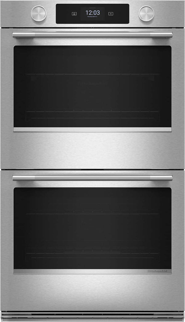 KitchenAid - 27" Smart Built-In Electric Double Wall Oven with Assisted Cooking Modes - Stainless Steel