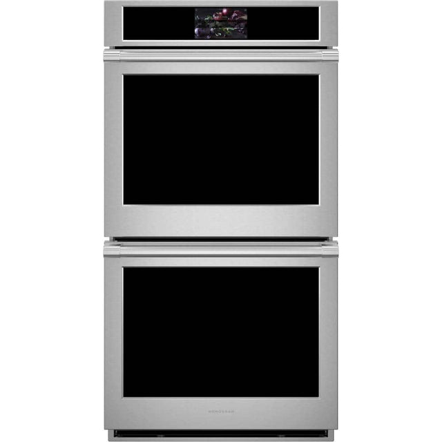 Front. Monogram - Statement Collection 27" Built-In Double Electric Convection Wall Oven - Stainless Steel.