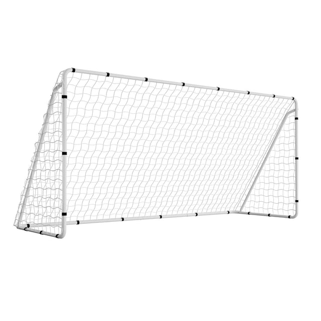 Front. VEVOR - Soccer Goal 12 x 6 FT Soccer Goal for Backyard with Iron Frame PE Net, Portable & Durable Set, High-Strength Net - White.
