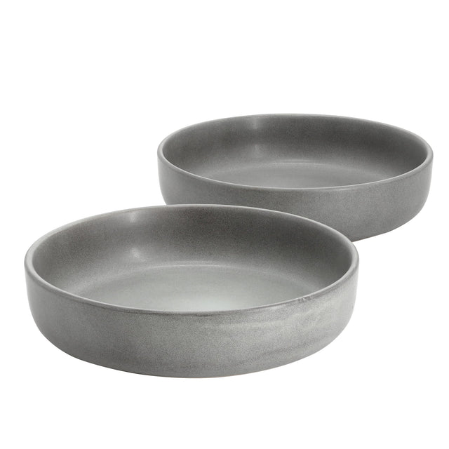 Front. Gibson - Soho Lounge Bryant Park 2 Piece 8 Inch Stoneware Dinner Bowl Set in Gray - Grey.