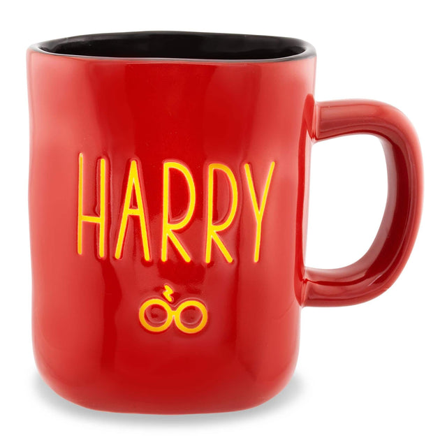 Front. Silver Buffalo - Harry Potter Wax Resist Ceramic Pottery Mug | Holds 25 Ounces - Red.