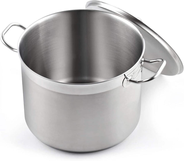 Front. Cooks Standard - Professional 16 Quart Stainless Steel Stock Pot with Lid | Large Cooking Pasta Soup, Induction Cookware, Oven Safe, - stainless steel.