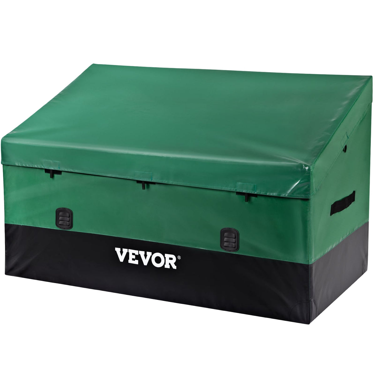 VEVOR - Outdoor Storage Box, 230 Gallon Waterproof PE Tarpaulin Deck Box with Galvanized Frame,All-Weather Protection & Portable - Brown, Black