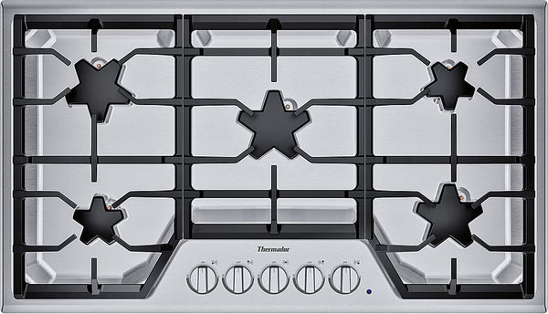 Thermador - Masterpiece 36" Built-In Gas Cooktop with 5 Star Burners and LP Conversion - Stainless Steel