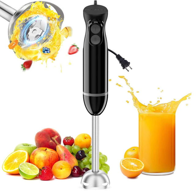 Front. Bonsenkitchen - Hand Blender, Immersion Blender with 2 Mixing Speed, Electric Handheld Mixer - Black.
