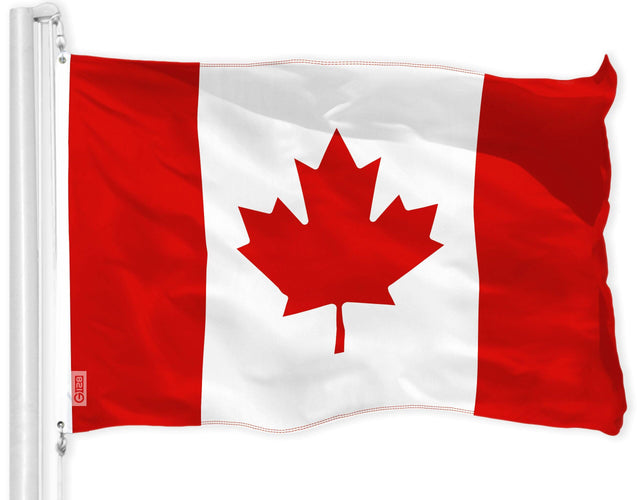 Front. G128 - Canada Flag 2 ft by 3 ft Printed 150D Polyester Indoor/Outdoor. - Assorted Colors.