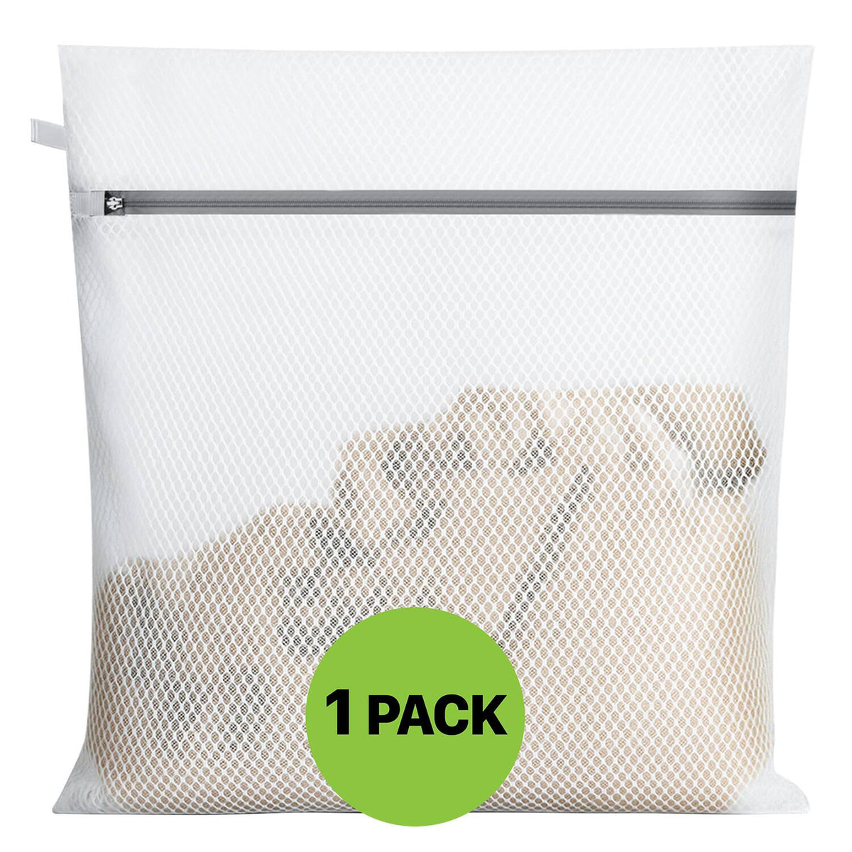 Garnen - 1x Zipper Mesh Laundry Bags Delicates, Travel Laundry Bags Mesh Wash Bags, Zipper Mesh Bag Lingerie Bag for Washing - White