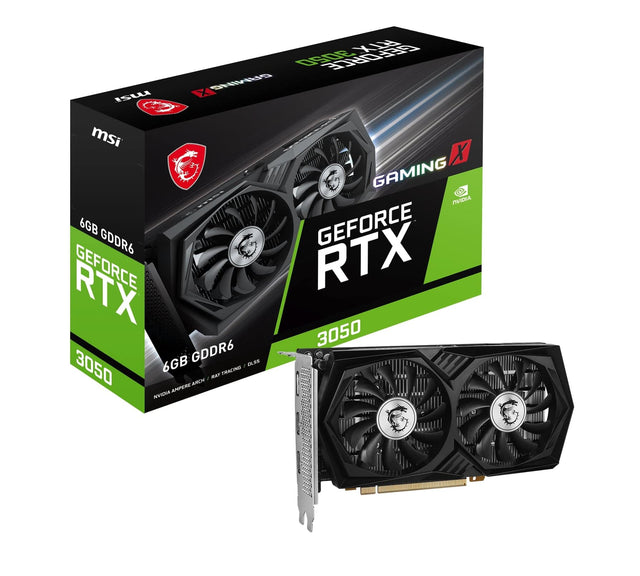 I have a GeForce RTX 3050 6GB GDDR6 graphics card from MSI. It is designed for gaming and has a 6GB GDDR6 memory. The card is part of the NVIDIA X Gaming lineup, which is built for high-performance gaming.