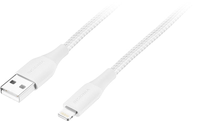 Front. Insignia™ - 4' USB-A to Lightning Charge-and-Sync Cable - Moon Gray.