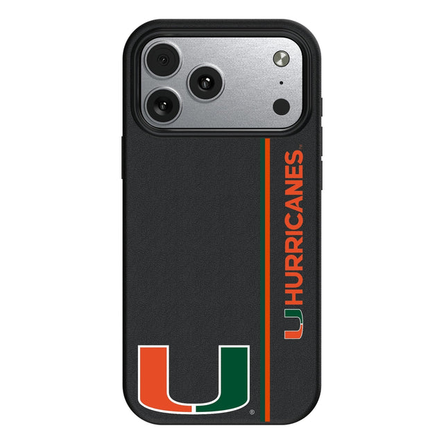 Front. Keyscaper - Miami Hurricanes iPhone Magnetic Bump Case - 16 Pro Max - Black.