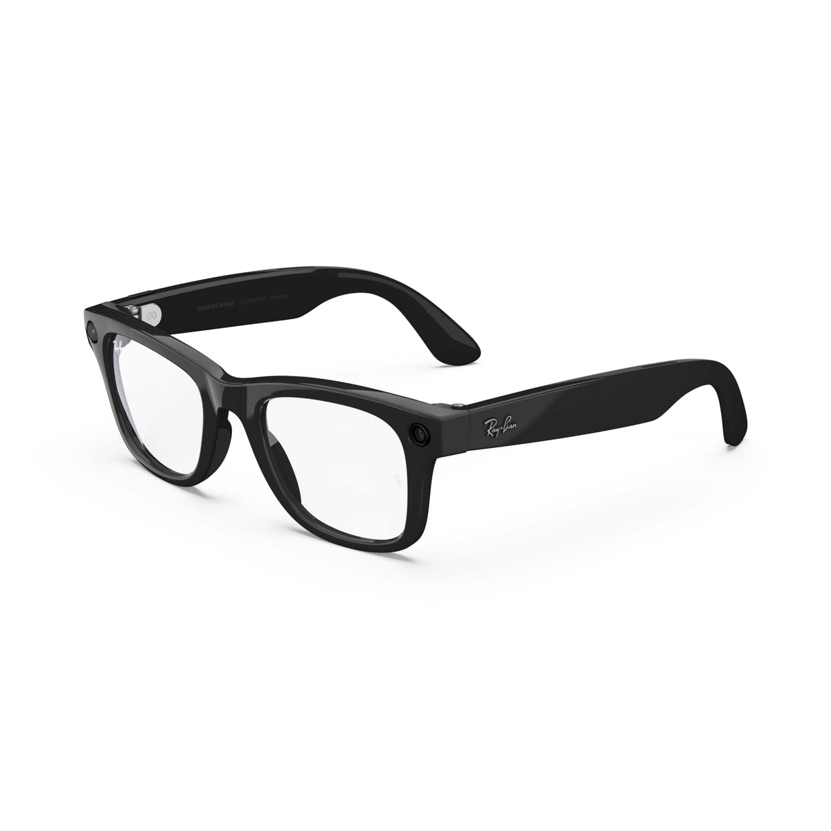 Ray-Ban Meta - Wayfarer (Gen 1) Smart AI Glasses for Men, Women - Camera, Audio, Video Recording - Clear Lenses - Shiny Black