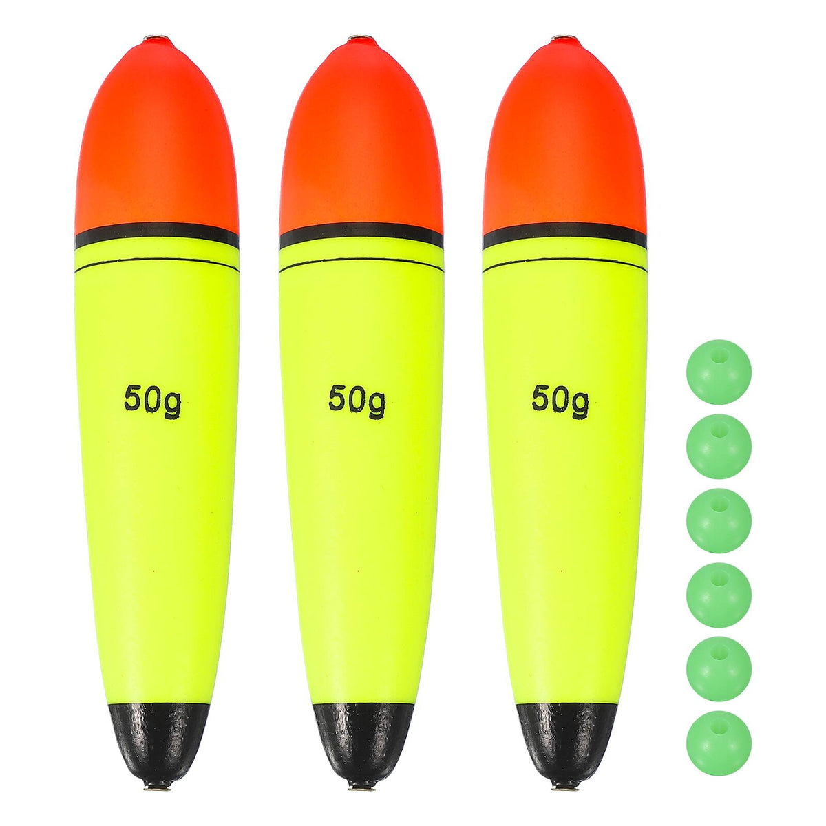 Unique Bargains - Fishing Slip Bobbers, EVA Foam Slip Floats with Beads, 1.8 oz Floatage & 3pcs - Fits Perch/Carp/Bass, Salt/Freshwater - Red, Yellow