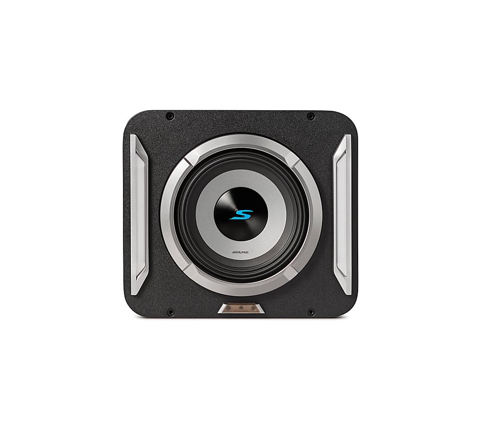Alpine - PrismaLink S2-Series 8" Single Voice Coil 2 ohm Preloaded Subwoofer Wedge Enclosure - Black