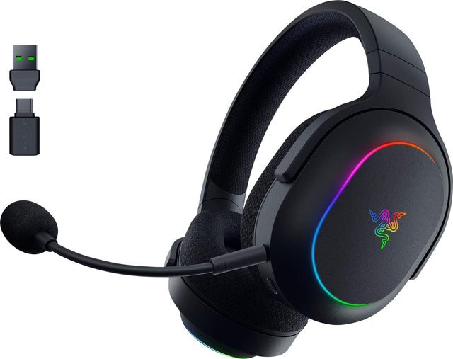 Front. Razer - Barracuda X Chroma Bluetooth Wireless Over-the-Ear Gaming Headset for PC, Mac, Playstation, Switch, Steam Deck, Mobile - Black.
