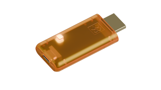 Front. Genki - ShadowCast 3 - Tiny 4K60 Capture Card with Modular HDMI Passthrough for the Nintendo Switch 2 - Orange.