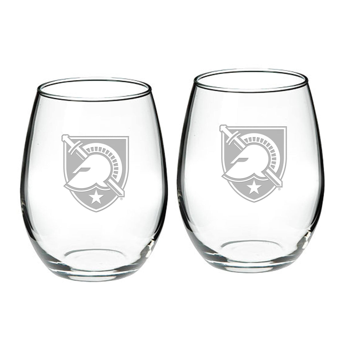 Jardine - Army Black Knights 2-Piece 21oz. Stemless Wine Glass Set - Multicolor