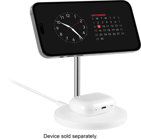 Best Buy essentials™ - 2-in-1 7.5W Magnetic Wireless Charger for iPhone + AirPods - White - White