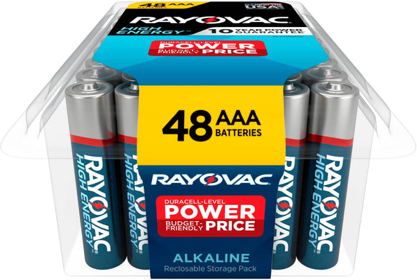 Rayovac - High Energy AAA Batteries (48 Pack), Alkaline Triple A Batteries