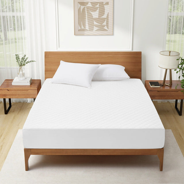 Front. Peace Nest - Peace Nest -  Waterproof Mattress Protector - Noiseless & Secure Fit - White - Twin - White.