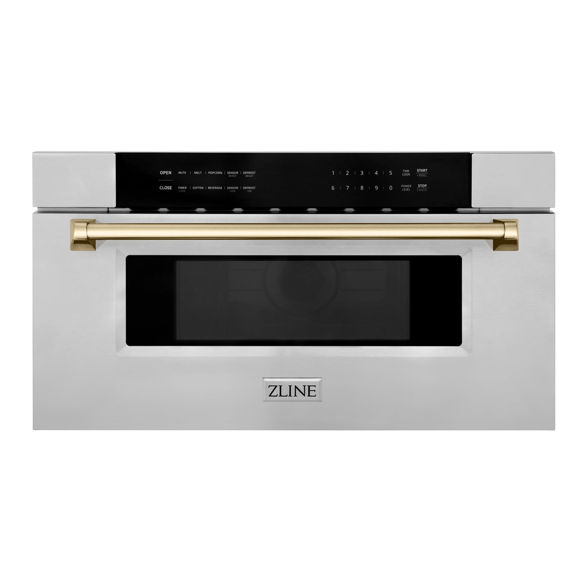 ZLINE - Autograph Edition 30 in. 1.2 cu. ft. Built-In Microwave Drawer in Stainless Steel with Polished Gold Accents - Stainless Steel and Gold Accents