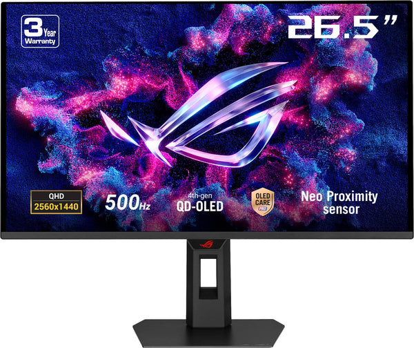 ASUS - ROG Strix 27" 2K OLED 500Hz 0.03ms Gaming Monitor with G-SYNC/FreeSync and HDR (HDMI, DisplayPort) - Black