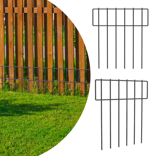 Front. Oumilen - 19 Pack Animal Barrier Fence 17 in(H) X 20 Ft(L) Decorative Garden Fence Border.