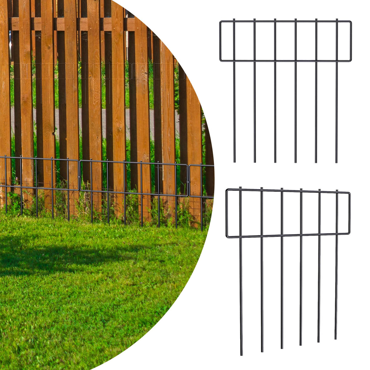 Oumilen - 10 Pack Animal Barrier Fence 17 in(H)X10 Ft(L) No Dig Garden Decorative Fencing