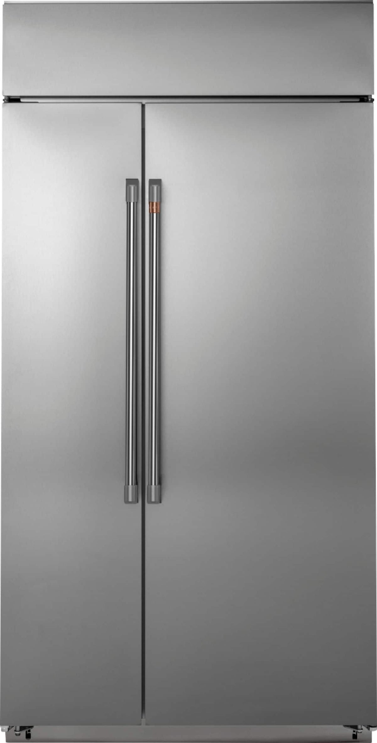 Café - 42 in. Wide 25.2 Cu. Ft. Side-by-Side Built-In Smart Refrigerator with Upfront Temperature Controls - Stainless Steel