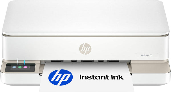 HP - Envy 6155 Wireless All-in-One Inkjet Printer, Scanner, Copier, AI-Enabled with 3 Months of Instant Ink - White